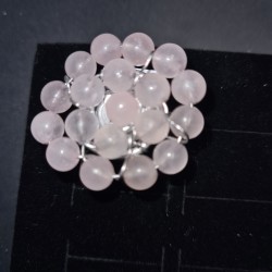 Bague Artisanale avec perles de quartz rose