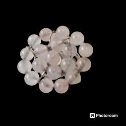 Bague Artisanale avec perles de quartz rose