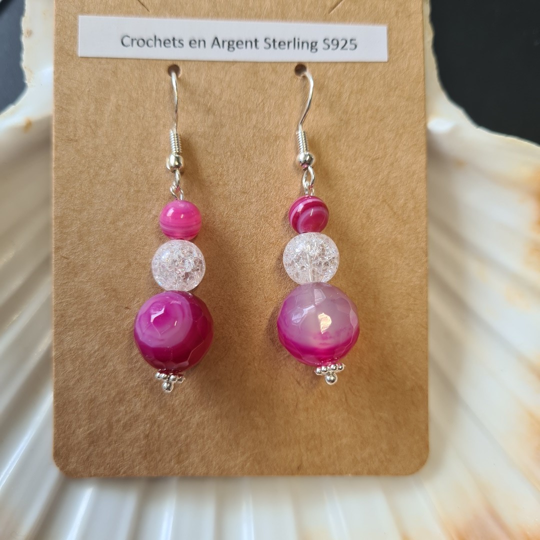 Boucle d'oreilles Eté Rose Unique