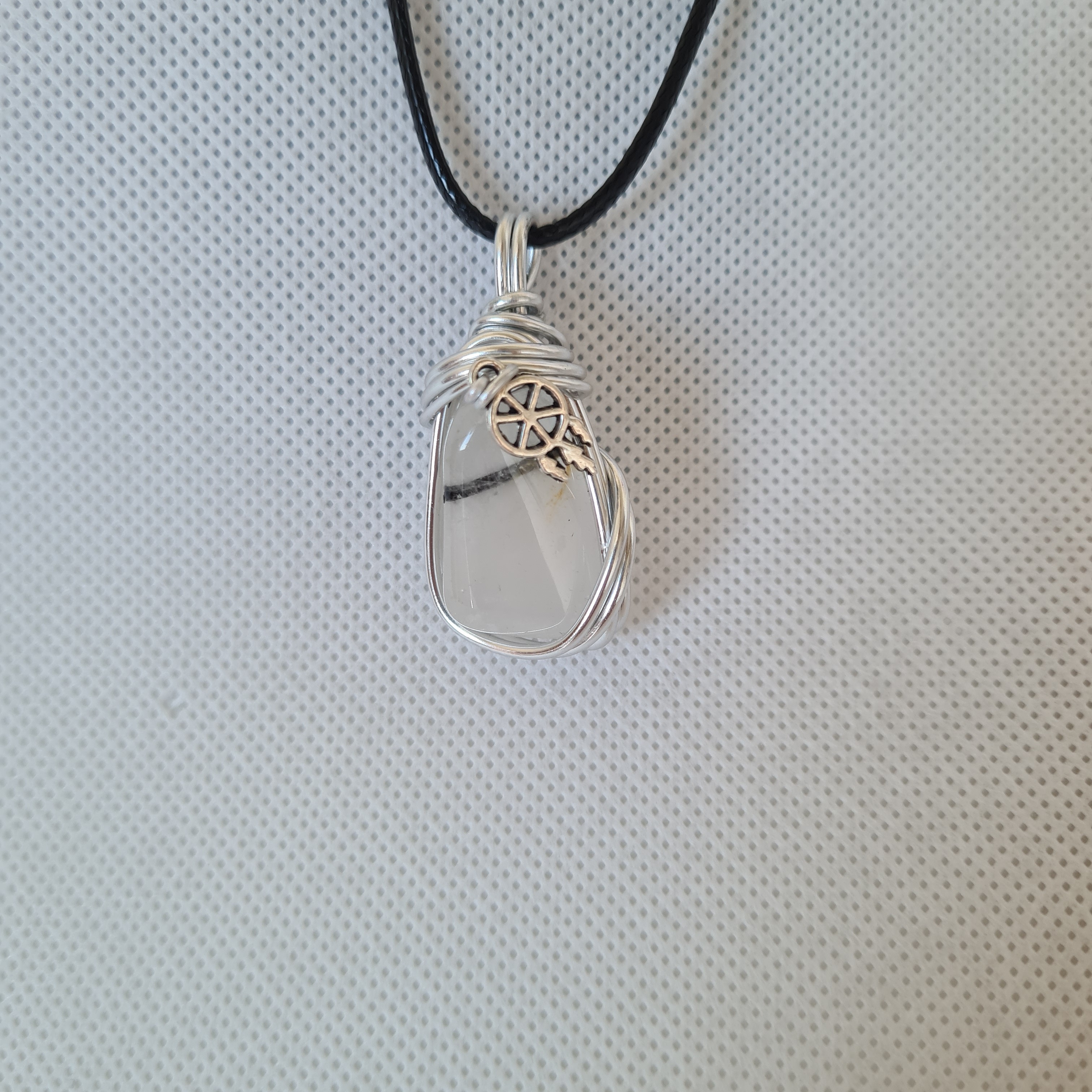 Pendentif unique Quartz Tourmaline