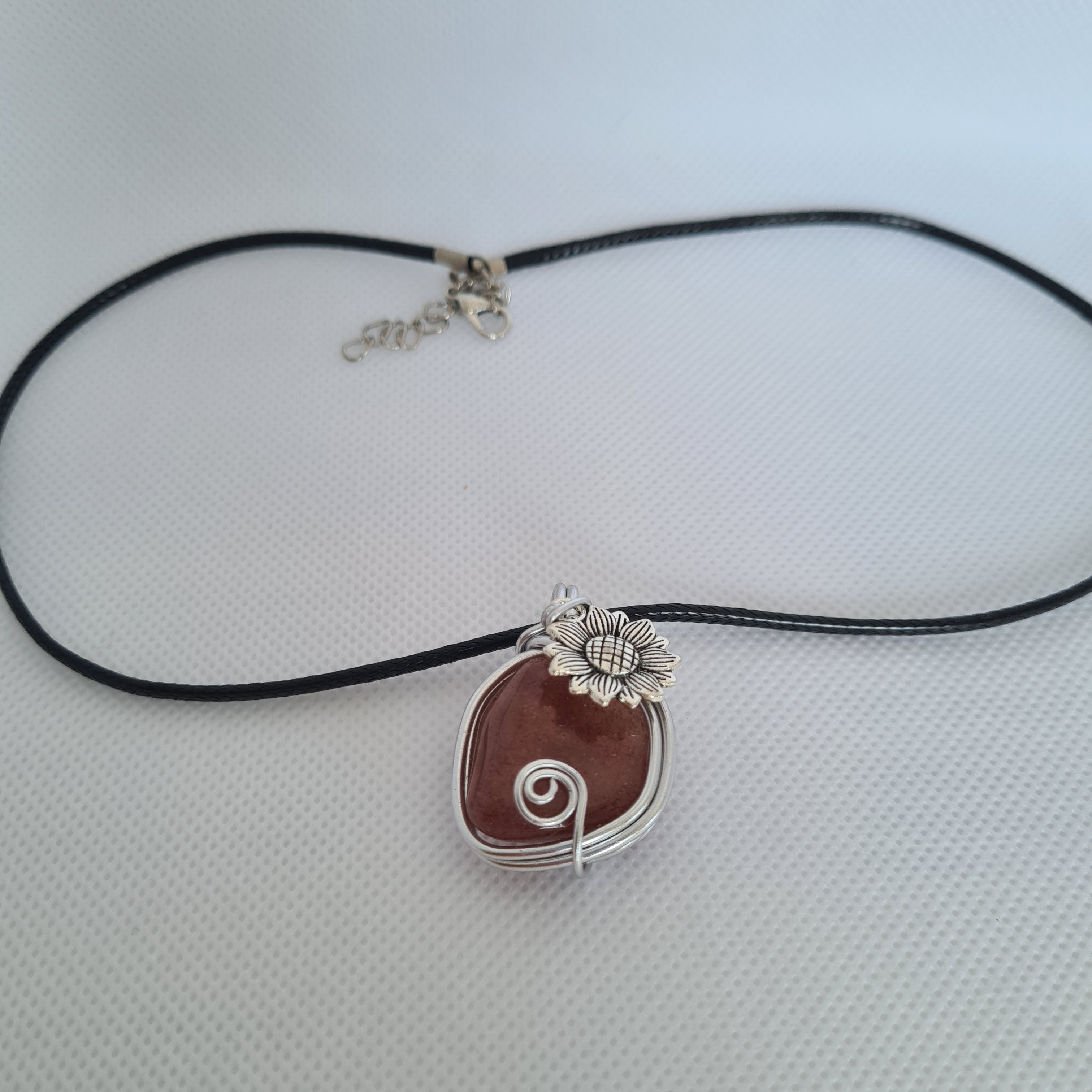 Pendentif unique Aventurine Rose