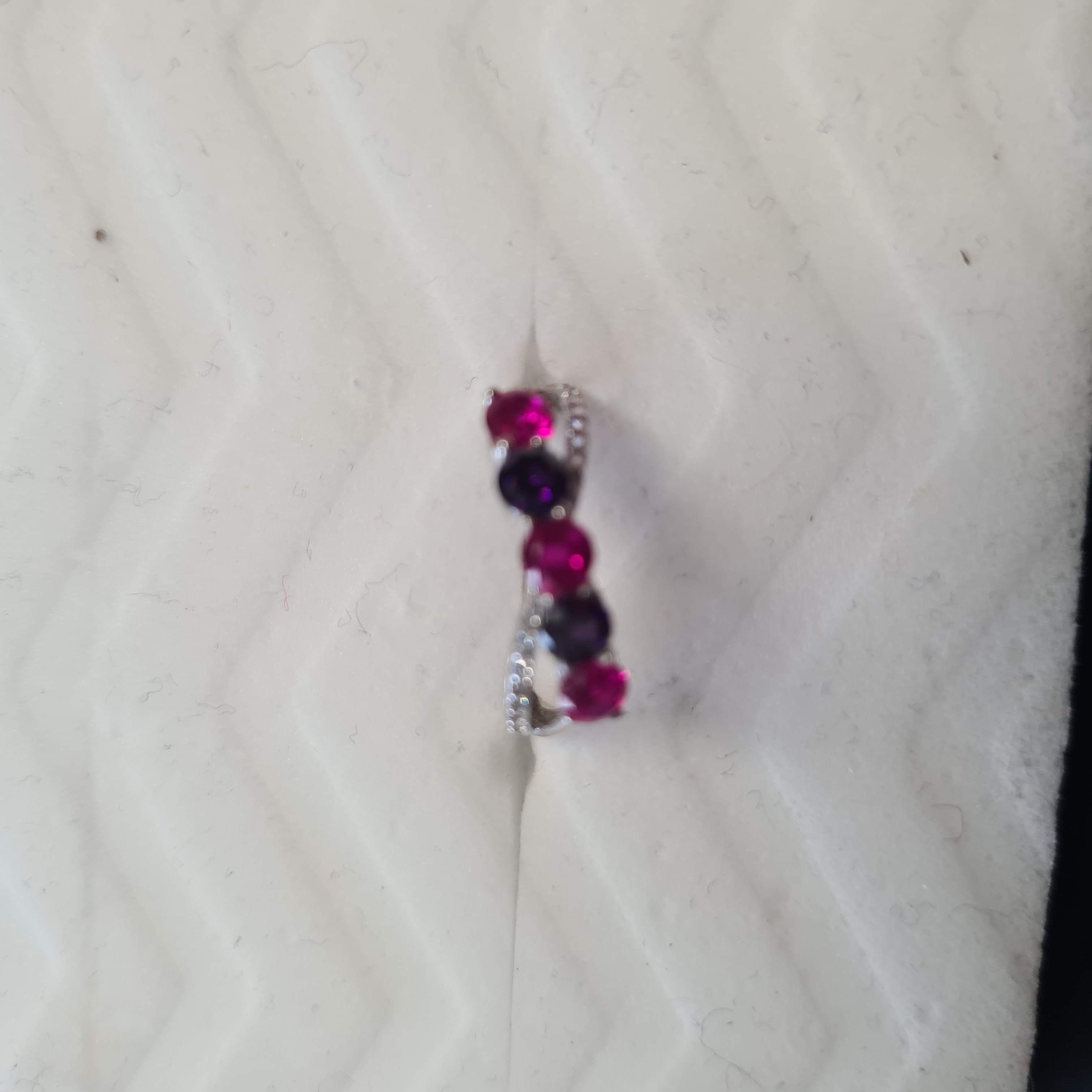 Bague argent Sterling S925 rubis et améthyste