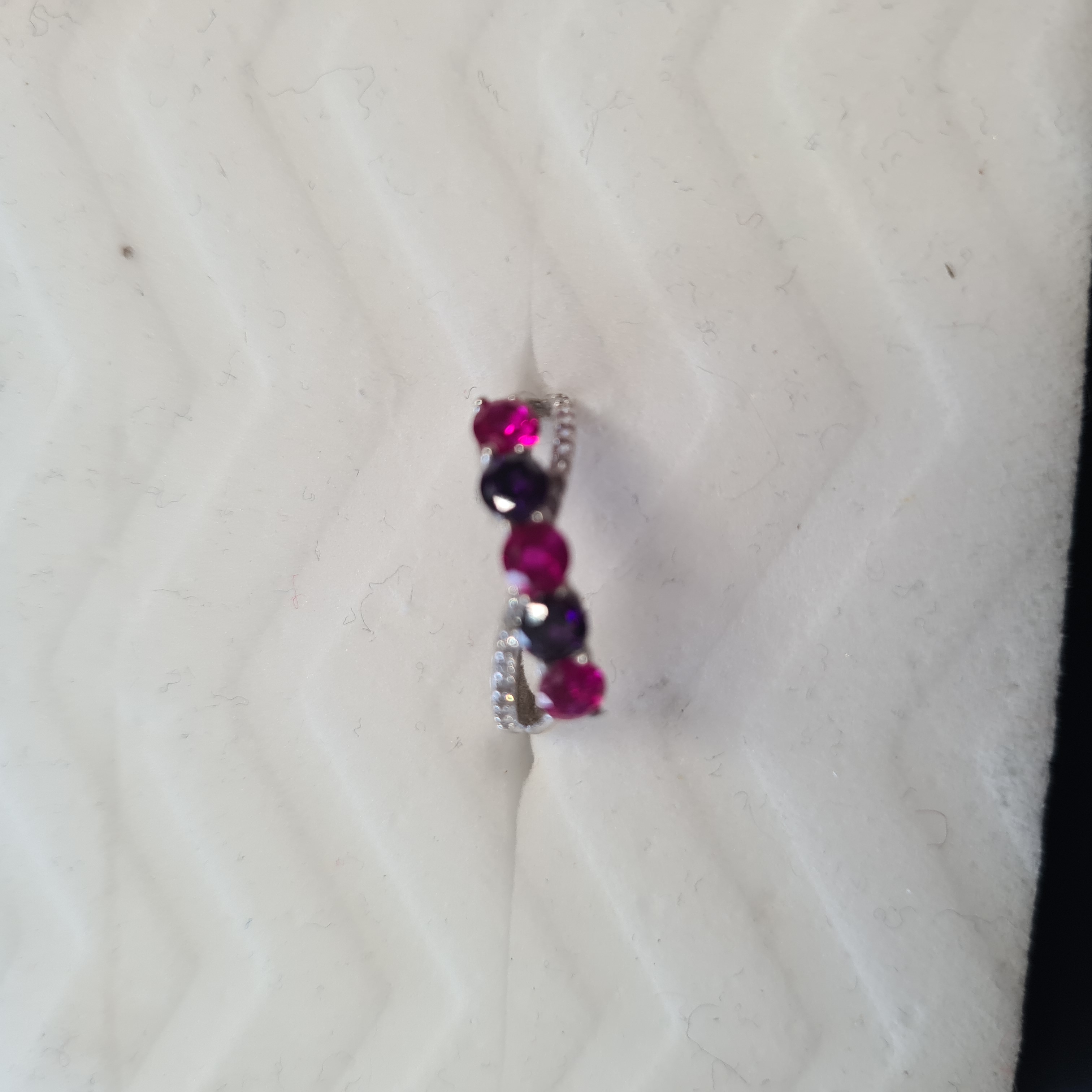 Bague argent Sterling S925 rubis et améthyste