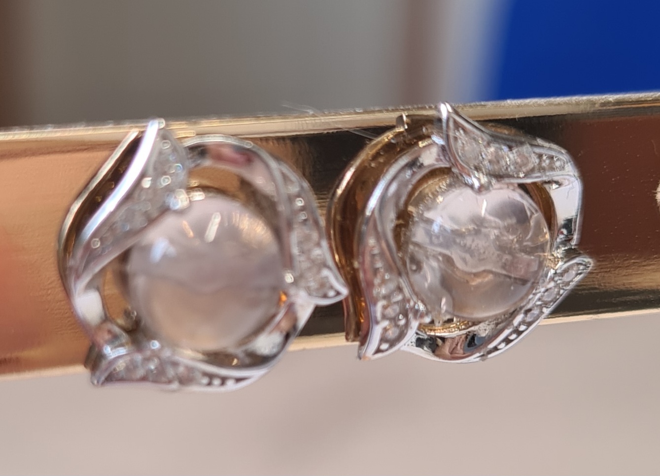 Boucles d'oreille Argent et Quartz Rose