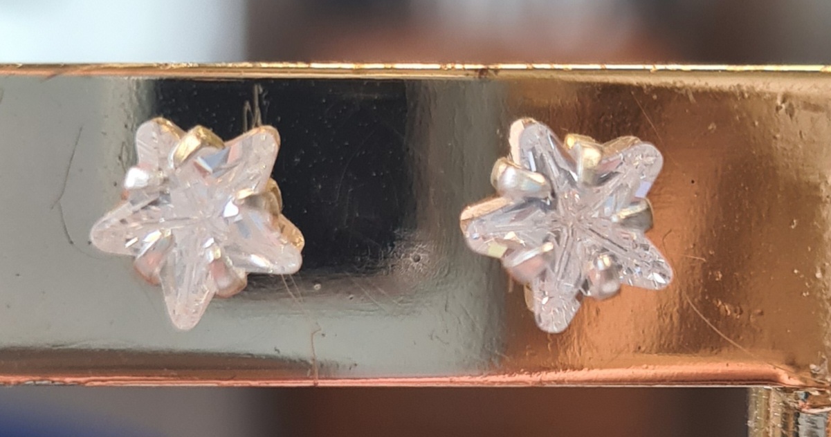 Boucles d'oreille Argent et Zircon forme Fleur
