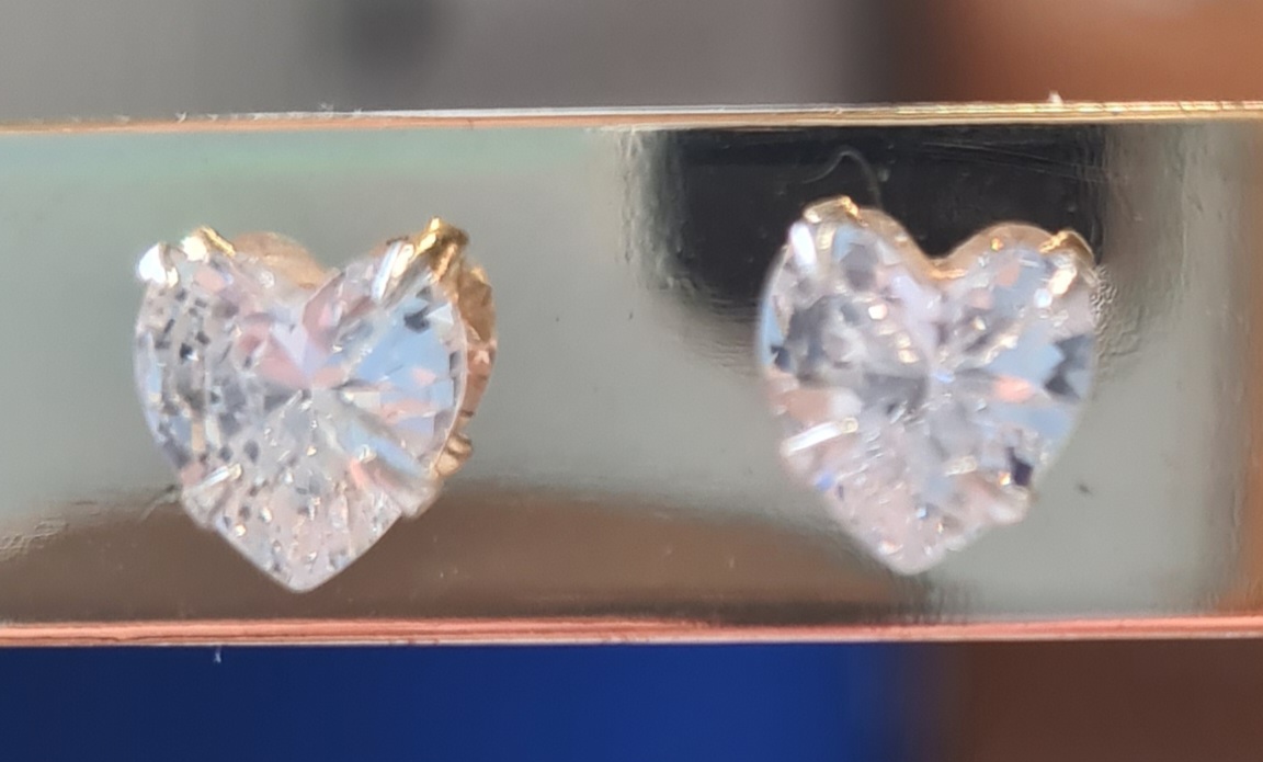 Boucles d'oreille Argent et Zircon forme Coeur